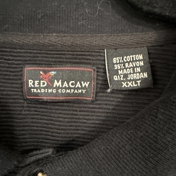 Red Macaw Trading Co. Polo Shirt Mens‎ XXLT Black Short Sleeve Casual #871 - Picture 3 of 10